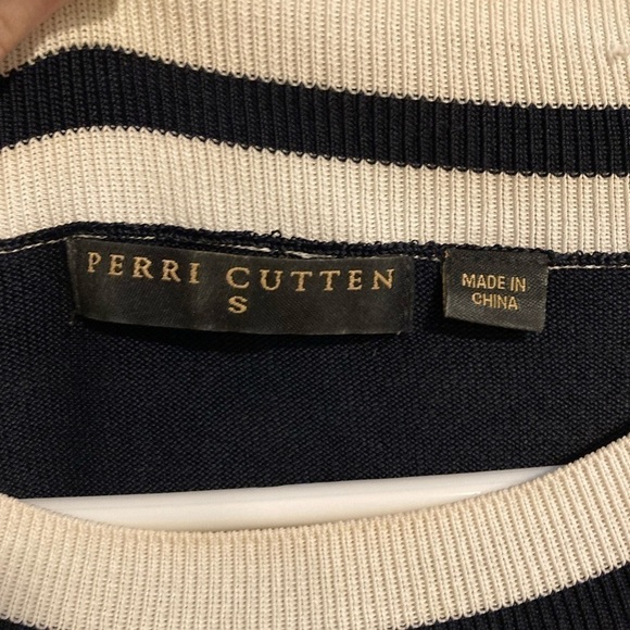 Perri Cutten White And Navy Long Sleeve T-Shirt - Picture 4 of 5